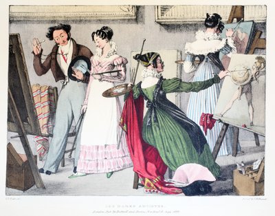 Les Dames Artistes, veröffentlicht von Rodwell und Martin, 1820 von John James Chalon