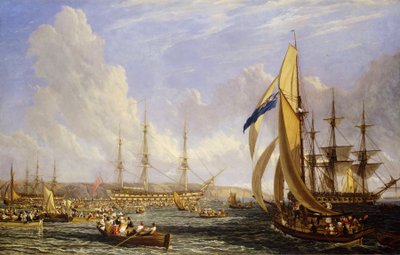 Maritime Szene vor Plymouth (England) im August 1815 von John James Chalon