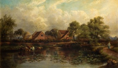 Bauernhof in Wood Lane, Handsworth, 1850-1908 von John Joseph Hughes