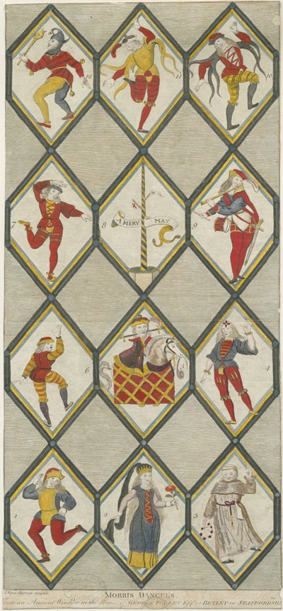Betley Glasfenster - Morris-Tänzer: Gravur, undatiert [1751-1790] von John Keyse Sherwin