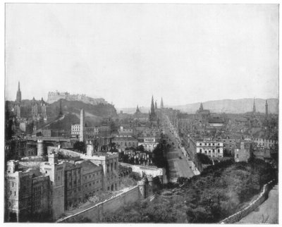 Edinburgh und Scotts Monument, spätes 19. Jahrhundert von John L. Stoddard