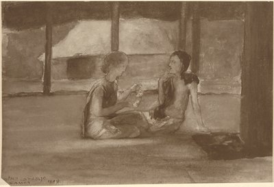 Mädchen in einer samoanischen Hütte von John La Farge