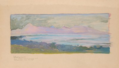 Die Insel Moorea, Blick über die Meerenge von Tahiti, Januar 1891 von John La Farge