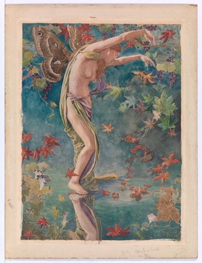 Herbst, der Blätter verstreut, um 1900 von John La Farge or Lafarge