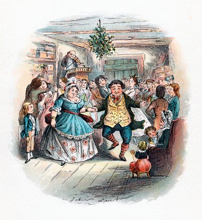 Ein Weihnachtslied: Mr. Fezziwigs Ball, 1843 von John Leech