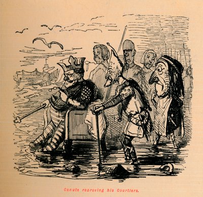 Knut tadelt seine Höflinge von John Leech