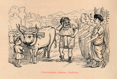 Cincinnatus wird zum Diktator gewählt, 1852 von John Leech