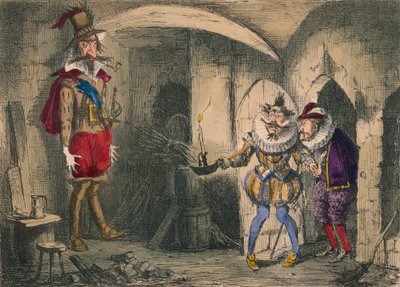 Entdeckung von Guido Fawkes durch Suffolk und Mounteagle, 1850 von John Leech