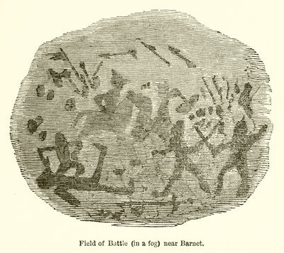 Schlachtfeld (im Nebel) bei Barnet von John Leech