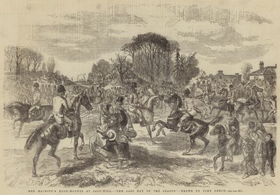 Die Jagdhunde Ihrer Majestät in Salt-Hill, Der letzte Tag der Saison von John Leech