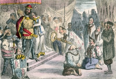 Königin Philippa bittet Edward III. für die sechs Bürger von Calais von John Leech