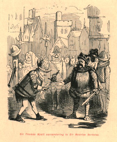 Sir Thomas Wyatt ergibt sich Sir Maurice Berkeley, 1897 von John Leech