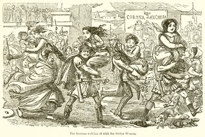 Die Römer entführen die Sabinerinnen von John Leech