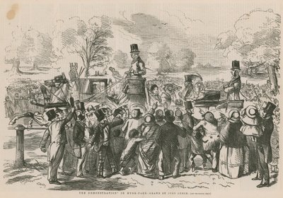 Die Demonstration im Hyde Park von John Leech