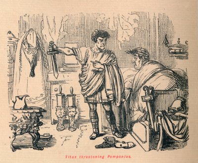 Titus bedroht Pomponius von John Leech