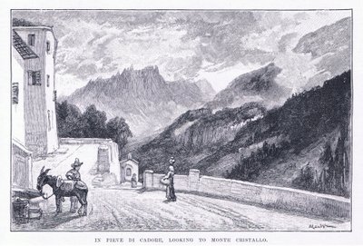 In Pieve Di Cadore, Blick auf Monte Cristallo, aus The Magazine of Art 1893, Cassell and Company von John MacWhirter