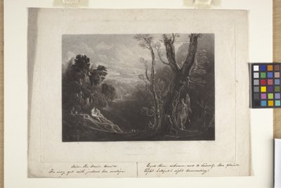 Satan betrachtet Adam und Eva im Paradies von John Marin
