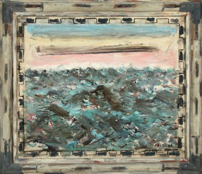 Meer, Hellrot und Kobaltblau 1948 von John Marin