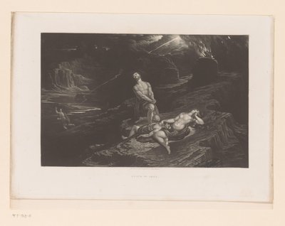 Adam und Eva beweinen Abel und Gott verflucht Kain (Illustrationen zur Bibel) von John Martin