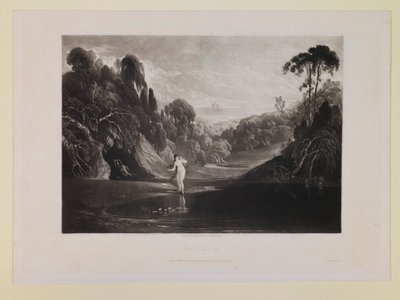 Eva am Brunnen (Buch 4, Zeile 453), aus „Das verlorene Paradies“ von John Martin