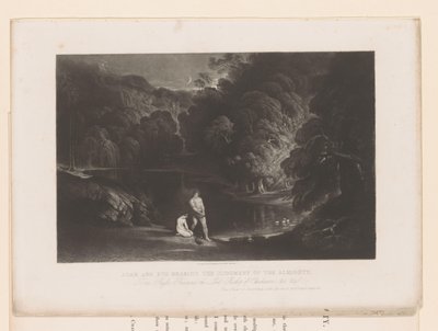 Gott tadelt Adam und Eva für ihre Sünde von John Martin