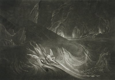 Luzifer auf dem brennenden See von John Martin