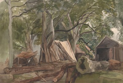 Lichtung mit einem Sägewerk, 1847 von John Middleton