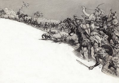 Sarazenen greifen Jerusalem an von John Millar Watt