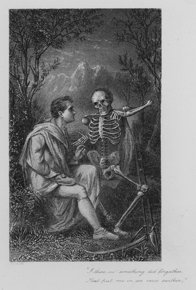 Robert Burns: Tod und Dr. Hornbook (Gravur) von John Moyr (attr.to) Smith
