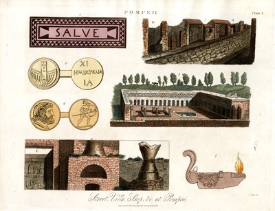 Antike Artefakte und Gebäude in Pompeji von John Pass