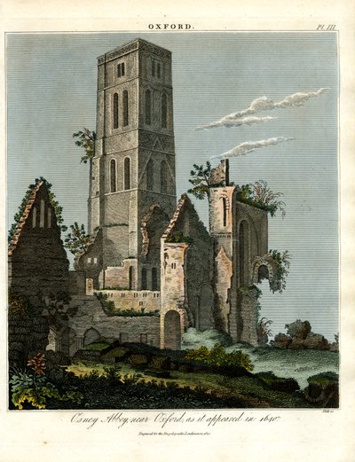 Osney Abbey bei Oxford im Jahr 1650 von John Pass