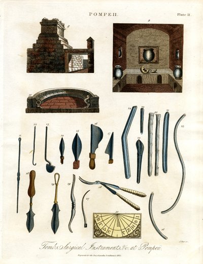 Chirurgische Instrumente und Artefakte aus Pompeji von John Pass
