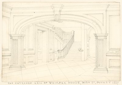 Die Eingangshalle von Fairfax House, High Street, Putney, London von John Phillipp Emslie
