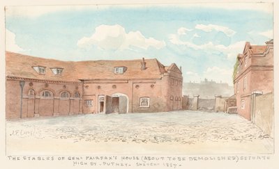 Die Ställe des Hauses von General Fairfax, High Street, Putney, 1887 von John Phillipp Emslie