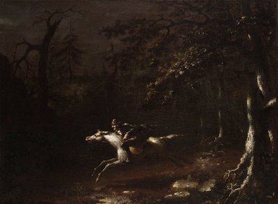 Ichabod Crane flieht vor dem kopflosen Reiter von John Quidor