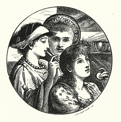 Die Minnesänger (Stich) von John Reinhard Weguelin