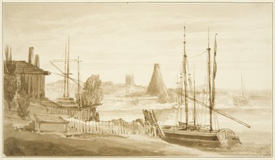 Blick vom Ostende des Mardyke Richtung Limekiln Glashütte von John Reverend Eden