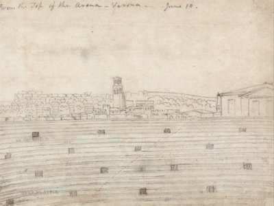 Vom Gipfel der Arena, Verona von John Robert Cozens