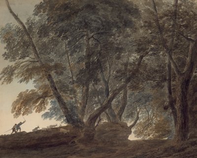 Der Ziegenhirte: Blick auf die Galleria di Sopra über dem Albaner See von John Robert Cozens