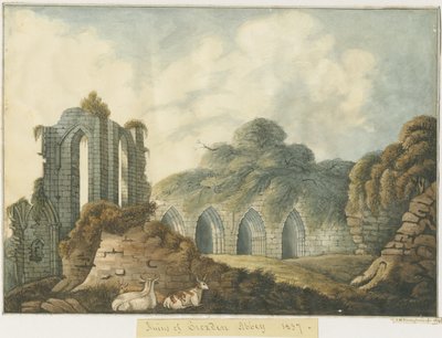 Croxden Abbey: Aquarell von John Robert Fernyhough