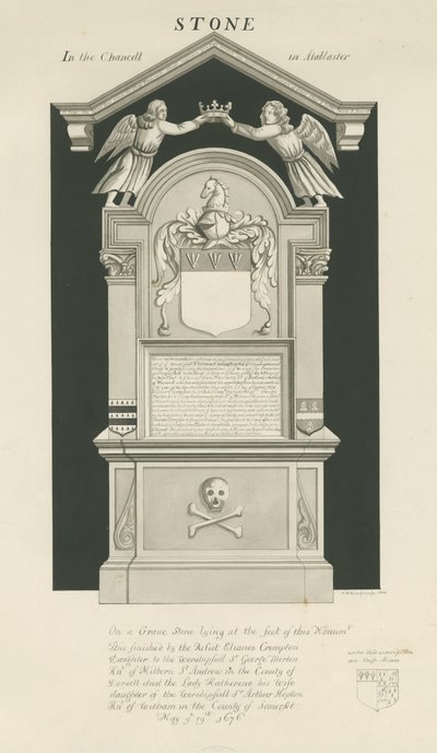 Stein - Grab von Thomas Crompton: Sepiazeichnung von John Robert Fernyhough