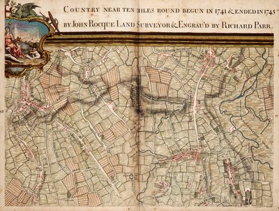 Karte von Highgate, Kentish Town, Holloway, Tottenham und Newington von John Rocque