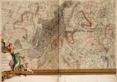 Karte von Streatham, Croydon und Sydenham von John Rocque