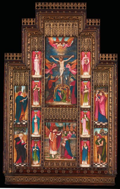 Entwurf für ein Reredos in der Holy Trinity Church, Florenz, im gotischen Rahmen von Bernini aus Florenz von John Roddam Spencer Stanhope