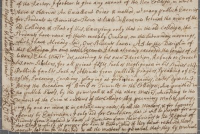 Ein Brief von John Row, einem Studenten in St. Andrews, an seinen Onkel, 1691 von John Row