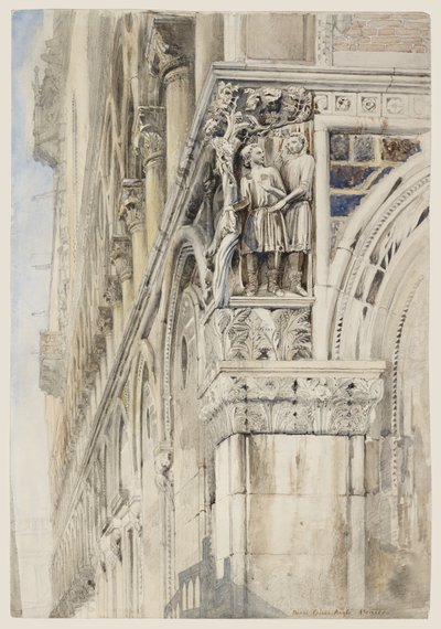 Fassade des Dogenpalastes, Venedig - Der Weinstockwinkel, ca. 1870 von John Ruskin