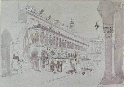 Der Palazzo della Ragione und die Piazza delle Erbe, Padua, Mai 1841 von John Ruskin