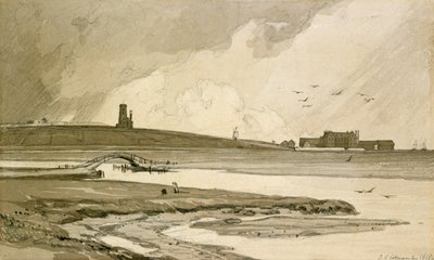 Blakeney Kirche und Wiveton Hall, 1818 von John Sell Cotman