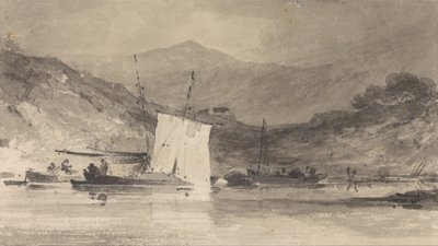 Cader Idris von der Mawddach-Mündung oberhalb von Barmouth von John Sell Cotman