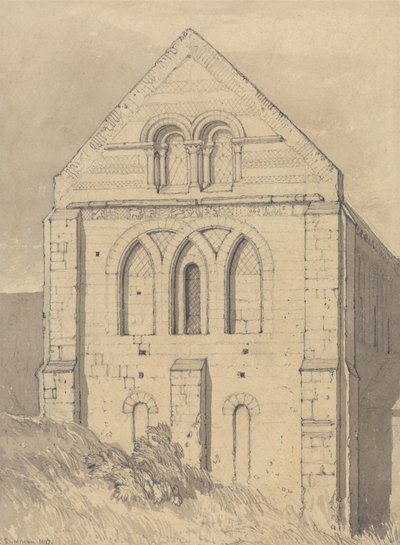 Kirche von Graville nahe Havre de Grace, Normandie: Ende des Nordquerhauses von John Sell Cotman